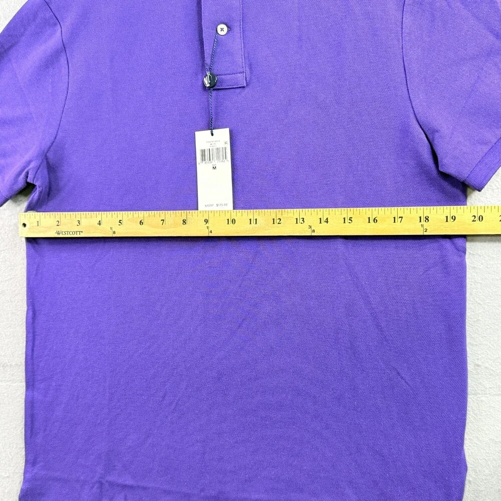 Polo Ralph Lauren Polo Shirt Mens Medium Custom Slim Fit Purple Short Sleeve NWT